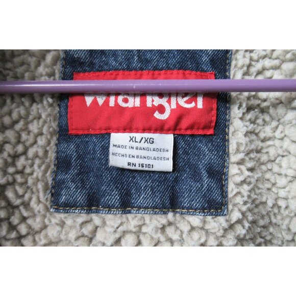 VTG Wrangler Hero Men's Denim Jacket Sherpa Lined Work Coat Corduroy Collar XL - Picture 6 of 14